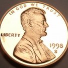 1998-S EXTREMELY SCARCE PROOF LINCOLN CENT~~FREE SHIP~~ 1998-S EXTREMELY SCARCE PROOF LINCOLN CENT~~FREE SHIP~~