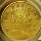 CIRCULATED ROLL(40) MEXICO FIVE CENTAVOS~ALL DATES IN THE 1950'S~FREE SHIPPING~ CIRCULATED ROLL(40) MEXICO FIVE CENTAVOS~ALL DATES IN THE 1950'S~FREE SHIPPING~