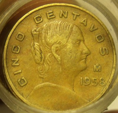 CIRCULATED ROLL(40) MEXICO FIVE CENTAVOS~ALL DATES IN THE 1950'S~FREE SHIPPING~