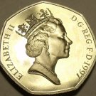 Large Type Gem Cameo Great Britain Proof 1997 50 Pence~Britannia Seated~Free Shi