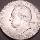 Huge Unc Silver Austria 1965 25 Schilling~150th Anniversary Vienna Technical~F/S