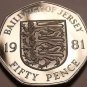 Huge Rare Gem Cameo Proof Jersey 1981 50 Pence~Only 15,000 Minted~Free Shipping
