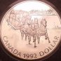 Gem Silver Proof Canada 1992 Dollar~Stagecoach Service~See R Silver~Free Ship