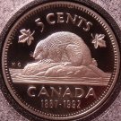 Cameo Proof Canada 1992 5 Cents~Beaver~125 Years Of The Confederation~Free Ship Cameo Proof Canada 1992 5 Cents~Beaver~125 Years Of The Confederation~Free Ship
