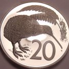 Large Rare Cameo Proof New Zealand 1976 20 Cents~Only 11k Minted~Free Shipping