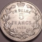 Huge Belgium 1930 5 Francs~First Year Ever Minted~Free Shipping Huge Belgium 1930 5 Francs~First Year Ever Minted~Free Shipping