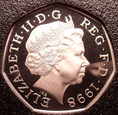 Proof Great Britain 1998 50 Pence~Only 100,000 Minted~Proofs Are Best Coins~Fr/S