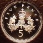 Proof Great Britain 1998 5 Pence~Only 100,000 Minted~Proofs Are Best Coins~Fr/Sh