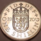 Proof Great Britain 1970 Shilling~Scottish Shield Variety~Last Year Minted~Fr/Sh