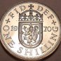 Proof Great Britain 1970 Shilling~Scottish Shield Variety~Last Year Minted~Fr/Sh