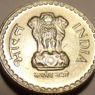 Gem Unc India 1999 5 Rupees~Asoka Lion Pedestal~Free Shipping