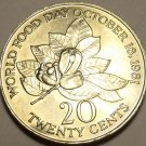 HUGE JAMAICA UNC 1985 WORLD FOOD DAY 20 CENTS~FREE SHIP HUGE JAMAICA UNC 1985 WORLD FOOD DAY 20 CENTS~FREE SHIP