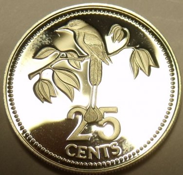 SILVER PROOF BELIZE 1979 25 CENTS~2,245 MINTED~RARE~F/S