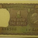 INDIA RARE 1969 ONE RUPEE~MAHATMA GANDHI~FREE SHIP~SEE OUR STORE FOR BANKNOTES~