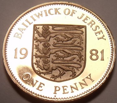 Rare Gem Cameo Proof Jersey 1981 Penny~Only 15,000 Minted~Free Shipping~