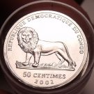Gem Unc Roll (40 Coins) Congo 2002 50 Centimes~Awesome Lion Coins~Free Shipping Gem Unc Roll (40 Coins) Congo 2002 50 Centimes~Awesome Lion Coins~Free Shipping