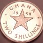 Rare Proof Ghana 1958 2 Shillings~Only 20,000 Minted~Dr. Kwame Nkrumah~Free Ship
