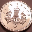 Cameo Proof Great Britain 2000 5 Pence~The Badge Of Scottland~100k Minted~Fr/Shi