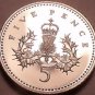 Cameo Proof Great Britain 2000 5 Pence~The Badge Of Scottland~100k Minted~Fr/Shi