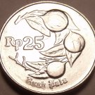 Gem Unc Indonesia 1994 25 Rupiah~Nutmeg Plant~Free Shipping