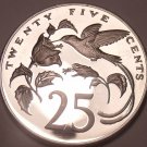 Huge Proof Jamaica 1975 25 Cents~Hummingbird~Mintage 16,000~Free Shipping~