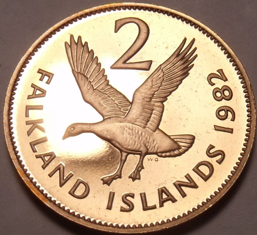 Rare Proof Falkland Islands 1982 2 PenceUpland GooseOnly 5,000 Minted