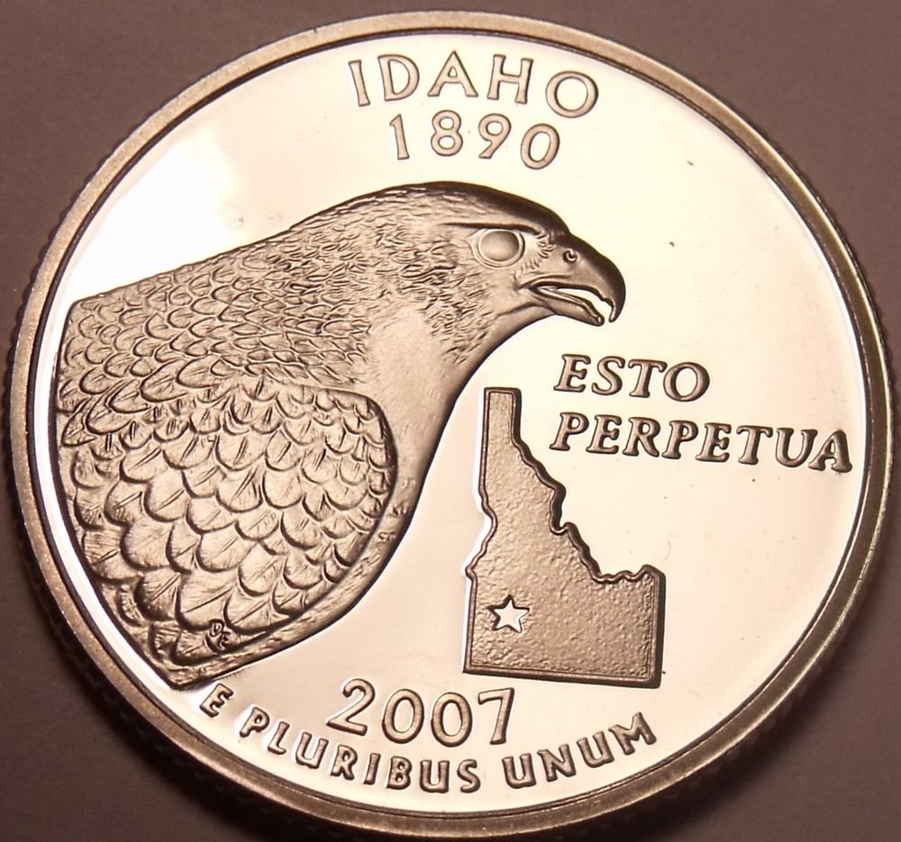PROOF CAMEO 2007S IDAHO STATE QUARTERFREE SHIPPING