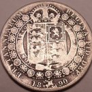 Huge Rare Silver Great Britain 1890 Half Crown~Victoria Dei Gratia~Free Shipping Huge Rare Silver Great Britain 1890 Half Crown~Victoria Dei Gratia~Free Shipping
