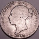 Huge Rare Silver Great Britain 1876 Half Crown~The Second Young Head Type~Fr/Shi