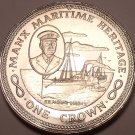 Massive Gem Unc Isle Of Man 1982 Crown~Maritime Heritage~P.S. Mona's Queen II~FS
