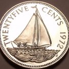 PROOF BAHAMAS 1972 25 CENTS~SAILBOAT~EXCELLENT~FREE SHI