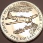 Huge Gem Unc Liberia 2000 5 Dollars~Attack On Pearl Harbor~Free Shipping