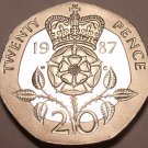 Cameo Proof Great Britain 1987 20 Pence~Great Investment~89,000 Minted~Free Ship