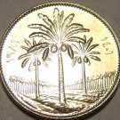 Gem Unc Iraq 1981 25 Fils~Last Year Ever Minted~Palm Trees~Free Shipping