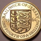 Rare Proof Jersey 1960 Quarter Shilling~Only 4,200 Minted~Fantastic~Free Ship Rare Proof Jersey 1960 Quarter Shilling~Only 4,200 Minted~Fantastic~Free Ship