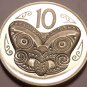 Rare Cameo Proof New Zealand 1976 10 Cents~11,000 Minted~Maori Mask~Free Ship