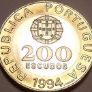 Rare Huge Bi-Metal Proof Portugal 1994 200 Escudos~Only 7,000 Minted~Nice~Fr/Shi