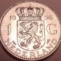 Unc Silver Netherlands 1956 Gulden~Edge Incription~GOD BE WITH US~Free Shipping