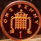 Cameo Proof Great Britain 2004 Penny~Crowned Portcullis With Chains~Free Ship