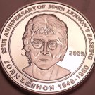 Cameo Proof Cook Islands Commemorative Silver Medallion~John Lennons Passing~F/S