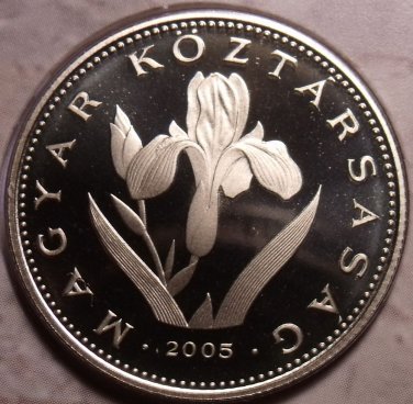 Rare Proof Hungary 2005-BP 20 Forint~Only 7,000 Minted~Hungarian Iris~Free Ship