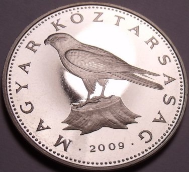 Large Rare Proof Hungary 2009-BP 50 Forint~Only 5,000 Minted~Saker Falcon~Fr/Shi