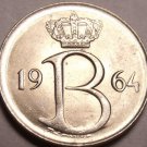 Gem Unc Belgium 1964 25 Centimes~1st Year Ever Minted~Excellent~Free Shipping