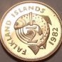 Rare Proof Falkland Islands 1982 Half Penny~Salmon~only 5,000 Minted~Free Ship~