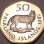 Rare Huge Cameo Proof Falkland Islands 1982 50 Pence~The Extinct Fox~Free Ship