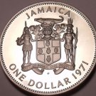 Rare Cameo Proof Jamaica 1971 Dollar~Only 15,000 Minted~Excellent~Free Shipping