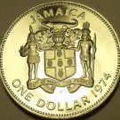 Rare Cameo Proof Jamaica 1974 Dollar~Only 22,000 Minted~Fantastic~Free Shipping