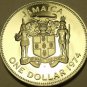 Rare Cameo Proof Jamaica 1974 Dollar~Only 22,000 Minted~Fantastic~Free Shipping