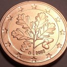 Gem Unc Germany 2002-D 5 Euro Cents~Oak Leaves~Munich Mint~Free Shipping