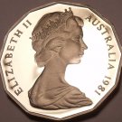 Cameo Proof Australia 1981 50 Cents~Only 86,000 Minted~Kangaroo & Emu~Free Ship